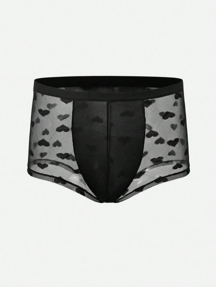 Men's Heart Polka Dot Mesh Waistband Trunks